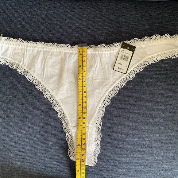Frederick's of Hollywood Cora Cotton Lace Thong White 1X NWT - Picture 4 of 10